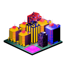 Isometric building arrangement png