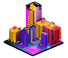 Isometric building in retro style png