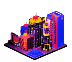 Isometric building in retro style png