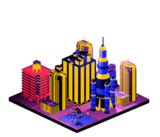 Isometric building arrangement png