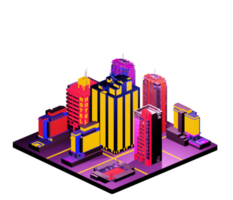 Isometric building arrangement png