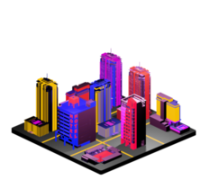 Isometric building arrangement png