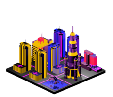 Isometric building in retro style png