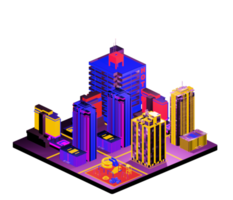 Isometric building arrangement png