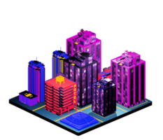 Isometric building arrangement png