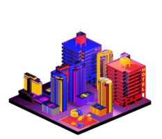 Isometric building in retro style png