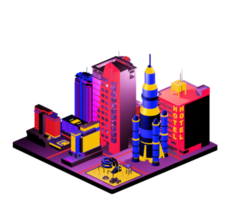 Isometric building in retro style png