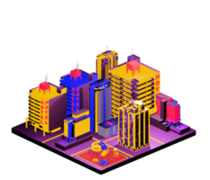 Retro isometric building png