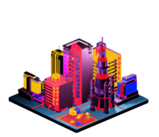 Isometric building in retro style png