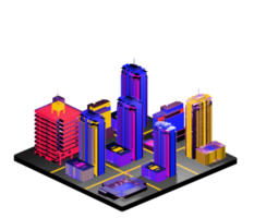 Retro isometric building png