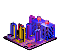 Retro isometric building png