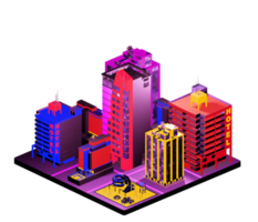 Isometric building in retro style png