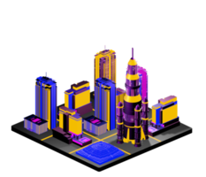 Isometric building arrangement png