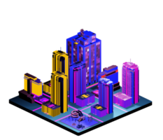 Isometric building in retro style png