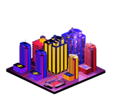 Retro isometric building png