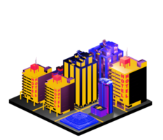 Isometric building in retro style png