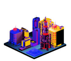 Isometric building in retro style png