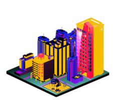 Isometric building arrangement png