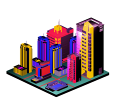 Retro isometric building png