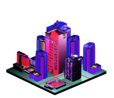 Isometric building in retro style png