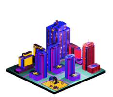 Isometric building arrangement png