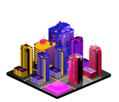 Retro isometric building png