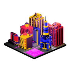 Isometric building arrangement png