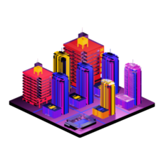 Retro isometric building png