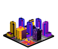 Retro isometric building png