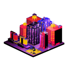 Isometric building arrangement png