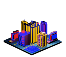 Isometric building in retro style png