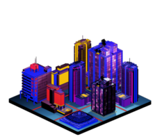 Retro isometric building png