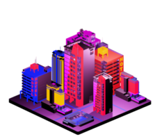 Isometric building arrangement png