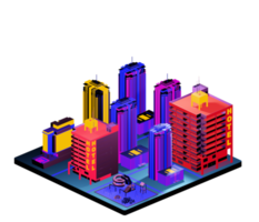 Retro isometric building png