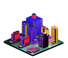 Retro isometric building png