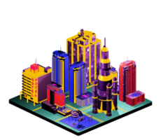 Isometric building arrangement png