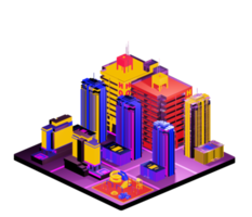 Isometric building in retro style png