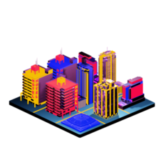 Isometric building arrangement png