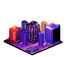 Isometric building in retro style png