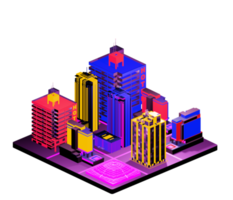 Isometric building arrangement png