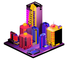 Retro isometric building png