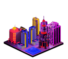 Isometric building in retro style png