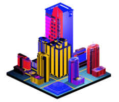 Isometric building in retro style png