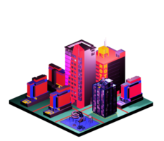 Isometric building arrangement png