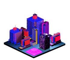 Isometric building arrangement png