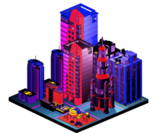 Retro isometric building png