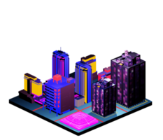 Retro isometric building png