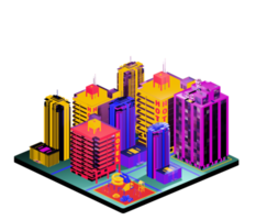 Isometric building in retro style png