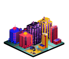 Retro isometric building png