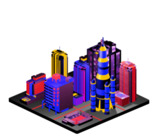 Isometric building in retro style png